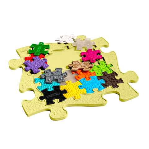 Orthopedic mat - Puzzles in Puzzle - pastel yellow