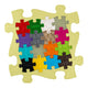 Orthopedic mat - Puzzles in Puzzle - pastel yellow