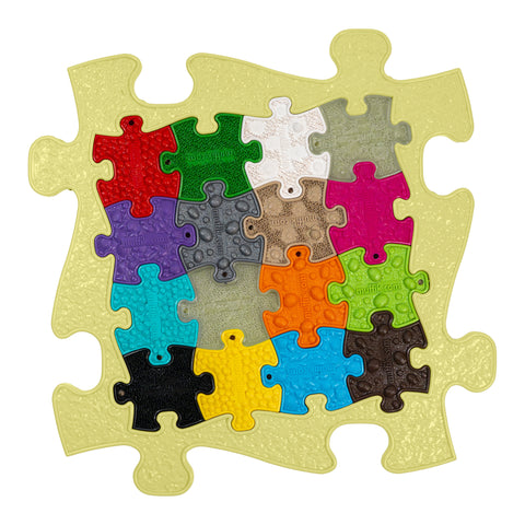 Orthopedic mat - Puzzles in Puzzle - pastel yellow