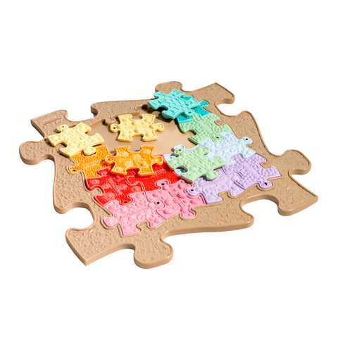 Orthopedic mat - Puzzles in Puzzle - beige