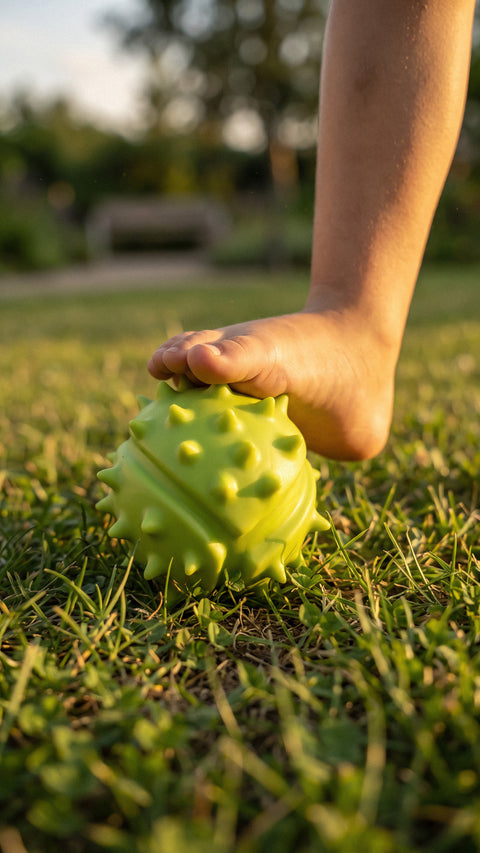 MUFFIK Sensory Ball - Chestnut in use